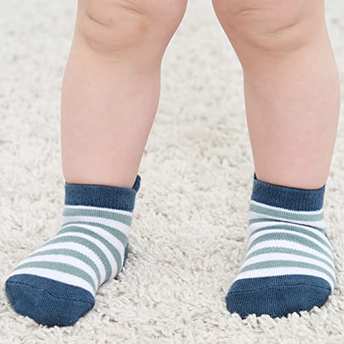 Image of Zaples Baby Non Slip Grip Ankle Socks with Non Skid Soles for Infants Toddlers Kids Boys Girls