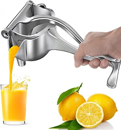MOKRUSH Aluminum Hand Press Juicer Manual Citrus & Fruit Juicer for Kitchen Use Sturdy Metal Juicer for Home, Kitchen & Bar Easy-to Use Manual Machine (Silver)