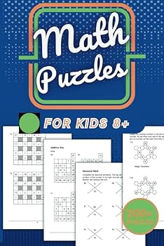 Paperback Math Puzzles for Kids 8+: 200+ Puzzles: Sudoku, Number Patterns, Diamond Math, Secret Trails, Across Downs for Screen-free Fun Book