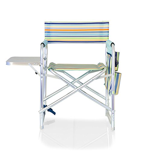 Oniva - A Picnic Time Brand - Sports Chair With Side Table, Beach Chair, Camp Chair For Adults, (St. Tropez) #TOP2