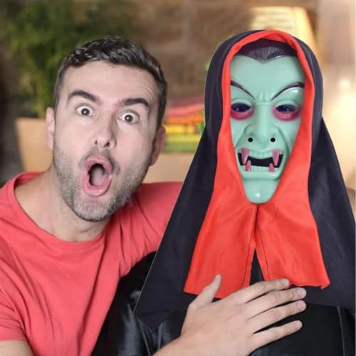 Image of Wanna Party Halloween Glow in the Dark Blood Ghost Mask W /Hood (Black)