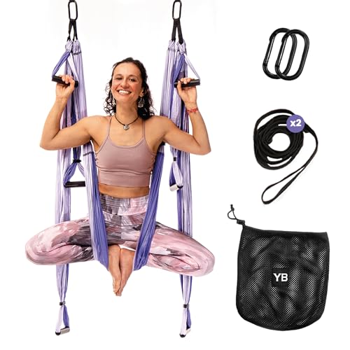 YOGABODY Yoga Trapeze [official] – Yoga Swing/Sling/Inversion Tool, Purple with Free DVD