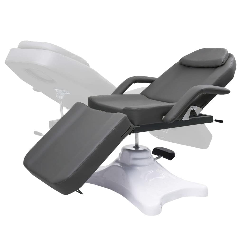 Massagetisch Kosmetikliege 360 Grad drehbar, Behandlungsliege für Massage, Tattoo, Gesichtsbehandlung, verstellbare Rückenlehne, Grau, 180x62 cm