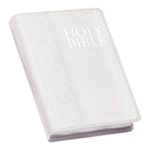KJV Holy Bible, Compact Bible - White Faux Leather Bible w/Ribbon Marker, Red Letter Edition, King James Version
