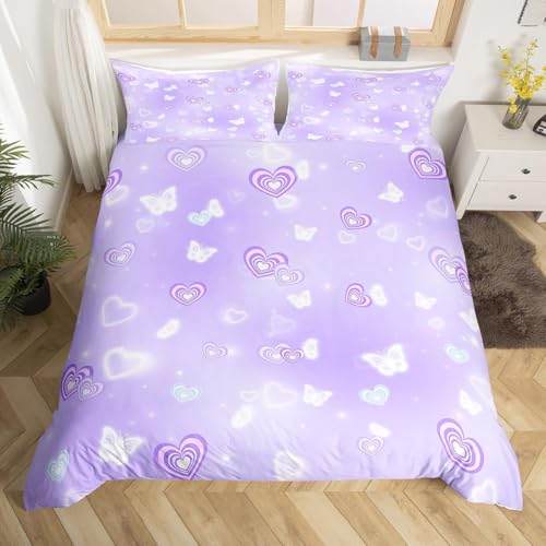 Housse de couette microfibre douce violette pour lit king size - 2