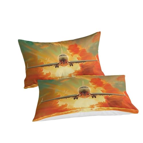Avion de passagers housse de couette impression 3D microfibre de prestige super king - 3