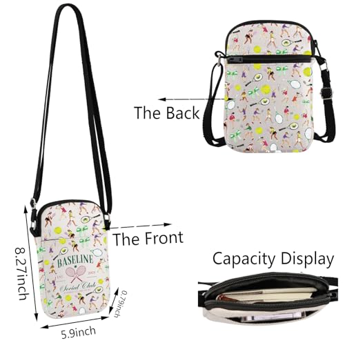 TSOTMO Tennis Gift Tennis Players and Lover Sport Lover Gift Baseline Social Club Tennis Crossbody Bag for Women2
