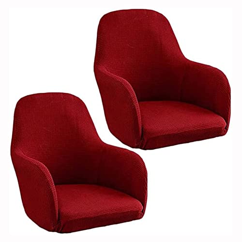 FZ FUTURE Incurvé Dossier Housse de Tabouret Bar avec Accoudoirs Restaurant 2 Pieces Scandinave Housse Chaise de Bar Salle Manger avec Accoudoirs Modern Jacquard Couvre Chaise,Rouge