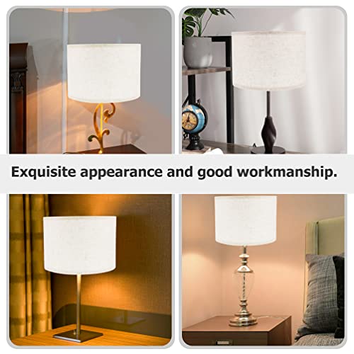Didiseaon Floor Lamp Shades Linen Lampshade Covers 7.86X7.86X7.07 Inch Drum Lampshades for Bedside Lamp, Table Lamp, Floor Lamp, Spider Fitter, White