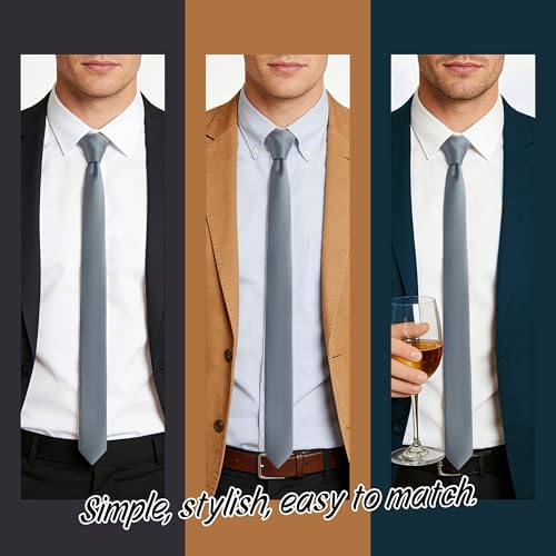 Image of Skinny Tie Men Women 2 inch (5CM) Slim Necktie Solid Thin Ties Formal