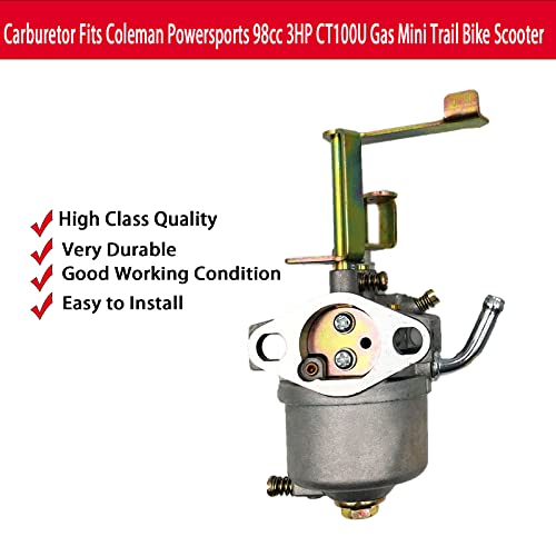 Carburetor Carb Compatible With Coleman Powersports 98Cc 3Hp Ct100U Gas Mini Trail Bike Scooter #TOP5
