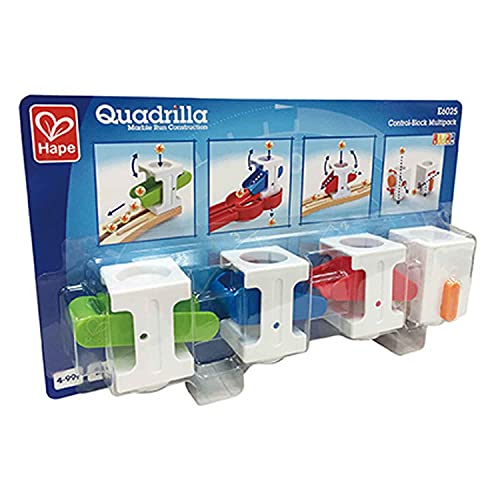Hape Quadrilla Steuerblock-Set, Murmelbahn Erweiterung mit 4 verschiedenen...