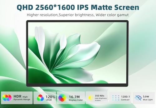 Image of 2.5K Portable Monitor for Laptop - 16 inch QHD Laptop Screen Extender 120% sRGB Wide Color HDR HDMI USB C Travel External Display with Kickstand Gaming Monitor for Computer PC Phone Game Console