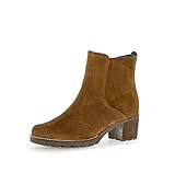 Gabor 52.800 Damen, Frauen Stiefeletten,Ankle Boots,Stiefelette/ Röhrli,Stiefel,Halbstiefel,Bootie,knöchelhoch,Reißverschluss,cognac (Flausch) (Braun)