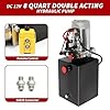 Nakkaa 12V DC Hydraulic Power Device 8 Quart Double Acting Hydraulic Dump Trailer Pump for Lifting and Lowering Dump Trailer Trucks