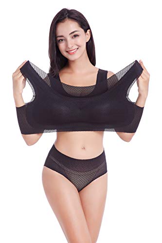 Feoya Women Soft Comfy Everyday Bras Plus Size Wireless Sport Bras Breathable Daily Bra 5Xl Black #TOP7