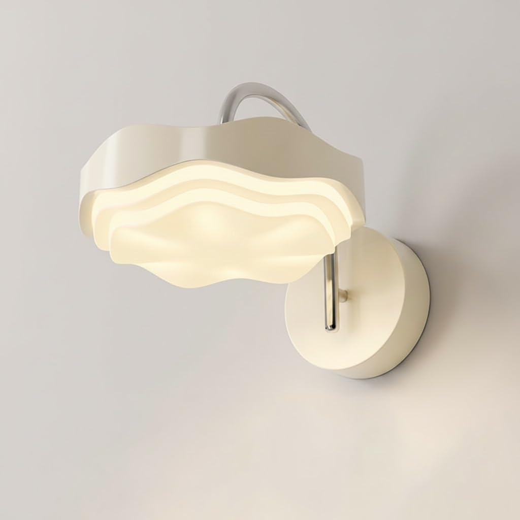 Aplique de Pared Led Nórdico Minimalista con Pantalla Acrílica Ondulada Única