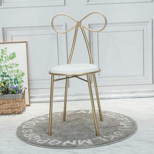 Taburete de comedor y tocador decorativo para dormitorio blanco 5