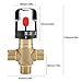HH-HL Industrial Thermostatic Mixing Valve, Brass Thermostatic Mixing Valve Water Temperature Pipe Basin Thermostat Control for Bathroom Washroom Kitchen Wash Mental Valve