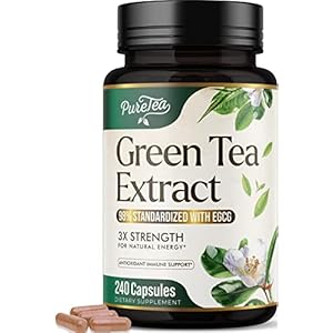 Green Tea Extract Capsules with 98% Standardized EGCG – 3X Absorption 1000mg for Natural Energy – Heart Support with…