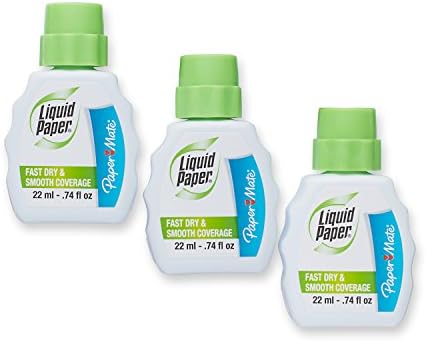 Paper Mate Liquid Paper Fast Dry Correction Fluid, 22 mL, 3 Count (5643115)