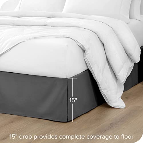 Bare Home Pleated California King Bed Skirt - 15-Inch Tailored Drop Easy Fit - Bed Skirt For Cal King Beds - Center & Corner Pleats (Cal King, Grey) #TOP1