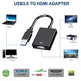 FiTspi USB to HDMI Adapter, 1080P Full HD USB 3.0/2.0 to HDMI Audio Video Converter Cable Compatible with Windows 10/8.1/8/7 for PC Laptop HDTV 1080P - Image 2