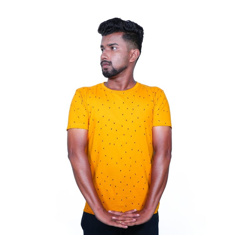 NHA Tex Men's Sparkle Round Neck Half Sleeve Cotton Blend T Shirt