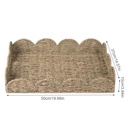 Plateau table basse rustique en rotin pour organiser le salon avec style - 6