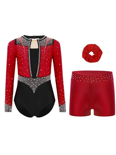 Ensemble gym filles extensible et confortable avec short de danse classique