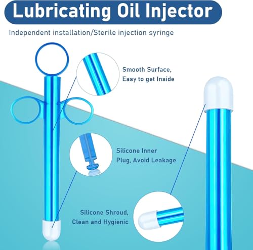 Image of Lube Applicator Vaginal Shooter - 2PCS Lube Applicators, Reusable Lube Shooter with Smooth Rounded Cap, Designed for Personal Use, Easy to Clean, Blue