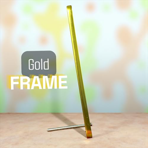 Image of Customizable Premium Photo Frame with Golden Edge | Personalized Print | High-Gloss Finish, Tabletop & Shelf Decor | A5