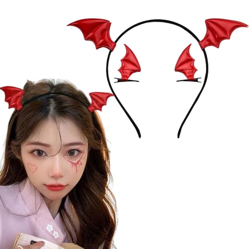 Accesorios de cabello alas de murciélago Halloween rojo miniatura 1