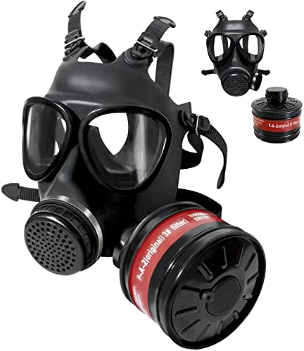 Full Face Respirator Mask, Gas Mask with 40mm Activated Carbon Filter for Spray Paint, Asbestos, Fume, Resin and Organic Vapor Gas