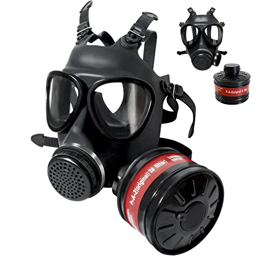 Full Face Respirator Mask, Gas Mask with 40mm Activated Carbon Filter for Spray Paint, Asbestos, Fume, Resin and Organic Vapor Gas