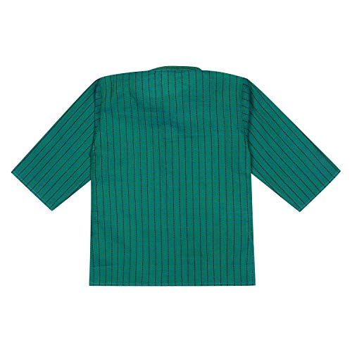 Image of superminis Baby Boys Traditional Ethnic Wear Handloom Cotton Solid Pattern Kurta With White Pyjama Set