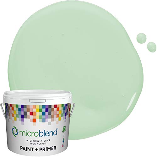 Flash Sale Buy 1 get 1 Microblend Interior Paint and Primer - Light Green/Elegant Impression, Eggshell Sheen, 2 Gallon, Premium Quality, High Hide, Low VOC, Washable, Microblend Greens Family