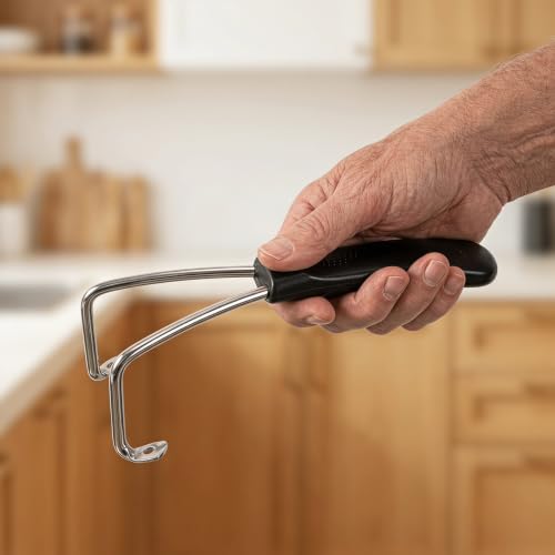 VICASKY Cesta de Freidora con Mango Desmontable de Acero Inoxidable y Plástico, Mango Antideslizante para Freidora de Aire y Cesta de Freidora, Fácil de Instalar para Alto Contador miniatura 6