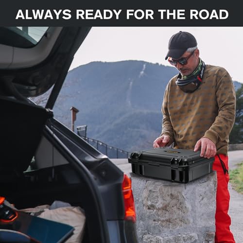Hard Case for NOCO Boost X GBX155 - Portable Car Battery Jump Starter Hard Shell Case: Waterproof Travel Carrying Storage Box for NOCO Boost X GBX155 UltraSafe Jump Starter - Highway Travel (Black) by LUGECASE - Image 6
