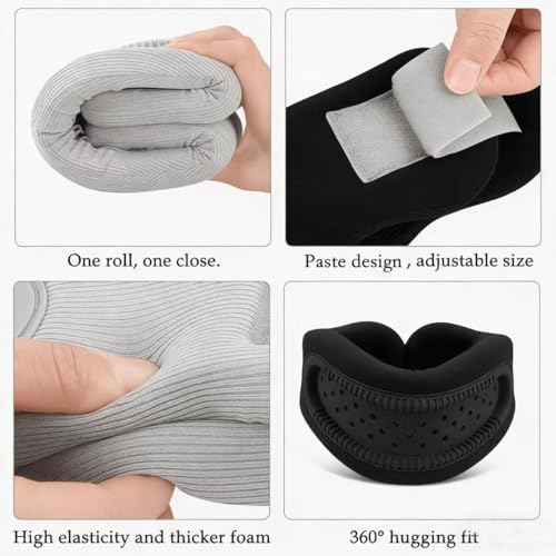 Image of Neck Brace Support Cervical Collar(Black) | Silicone, Posture Corrector, For Men and Women, Relieves Neck and Shoulder Discomfort, For Prolonged Work