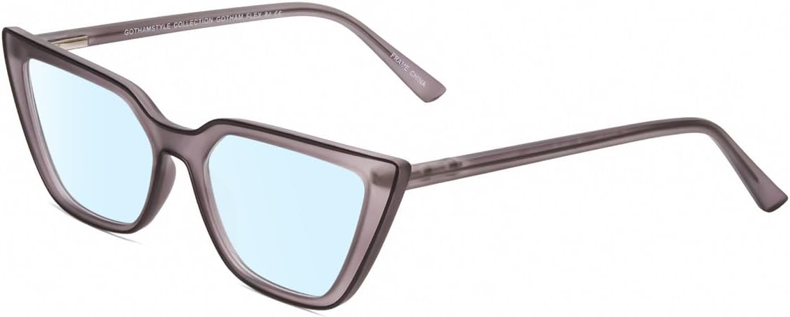 Calabria Gotham Chic 84 Triangular Cateye Reading Glasses Blue Light or Clear Lens Women Eyeglass Trendy Reader w/Hard Case