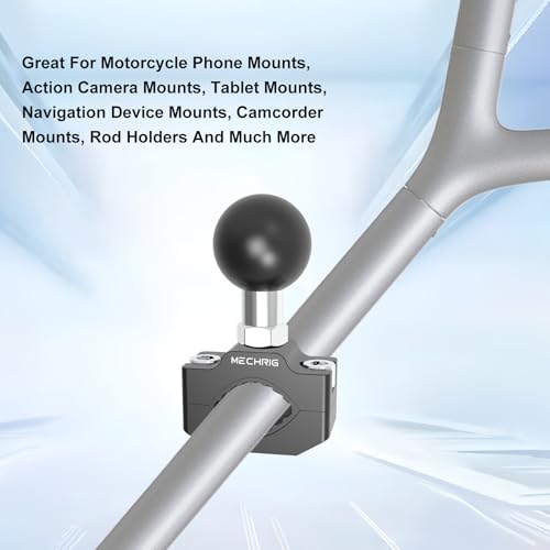 Image of Aluminum Alloy Handlebar Clamp Mount, Medium U-Bolt Base with 1 inch Ball Head Compatible With RAM Mount Double Socket Arm & Motorcycle Ebike Phone Holder,Fit for 0.59 inch to 0.87 inch Diameter,78014