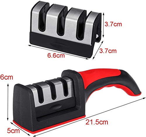 image for ANUNU Kitchen Knife Sharpener 3-Stage -Manual Kitchen Knife sharpener 