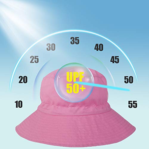 Image of Baby Sun Hat Toddler Boy Girls Beach Swim UPF 50+ Summer Bucket Hats Kids Infant Wide Brim Adjustable Sun Hat