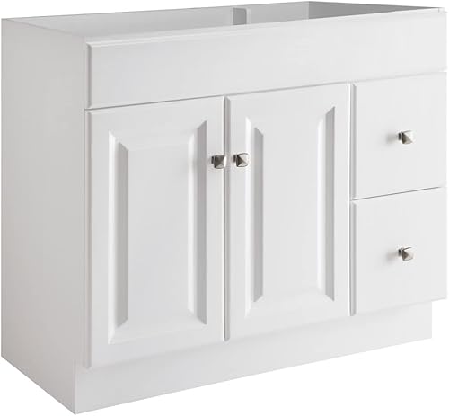 Wyndham 597245 - Armario de tocador de baño de 36 pulgadas, listo para montar, color blanco - Design House, 597245