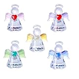 2026 Neujahr Dekoration Kristall Engel Sammelfiguren, 2.68 Große Engelfiguren für Kunst, Kristall Herz Engel Statuen für Urlaub (5 Farbmischung)