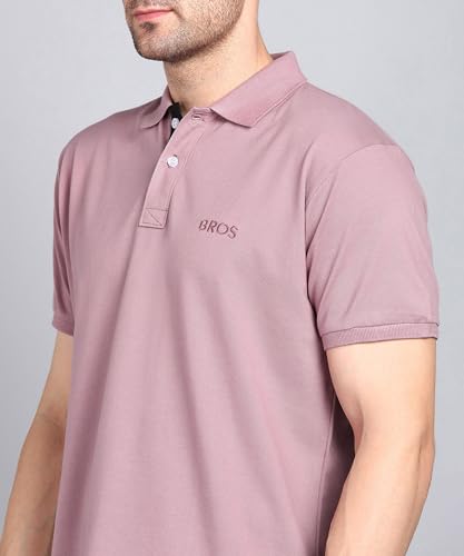 Image of 3BROS Men's Cotton Blend Half Sleeve Regular fit Comfortable Polo Neck T-Shirt (Pack of 1)