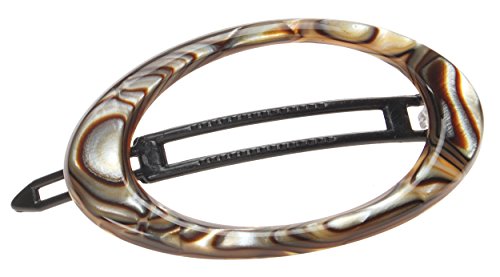 France Luxe Cutout Oval Plastic Tige Boule Barrette - Onyx #TOP24