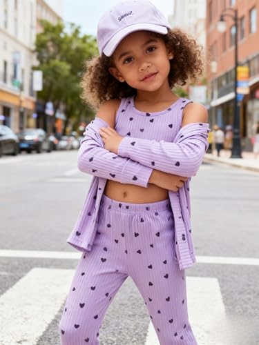 Image of Tween Girls Clothes 2 Piece Long Sleeve Top + Denim Cargo Pants, Teen Girls Fall Clothing Set, Sizes 5-12 Years