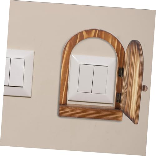 Protector de interruptor de luz para decoración de dormitorios de madera natural 7